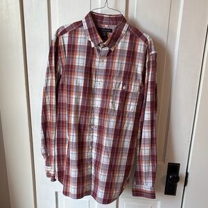 Banana Republic‎ Men's Plaid Shirt - Red, White, and Brown